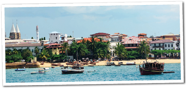 Beach in the stone town on the island of Zanzibar in Tanzania, Africa