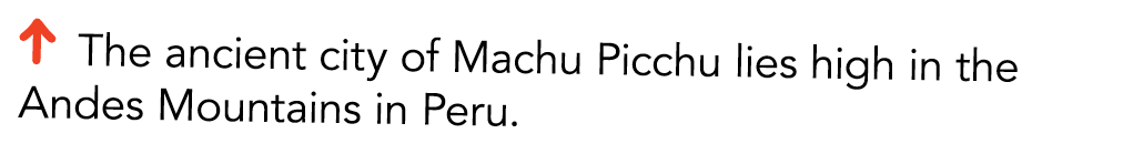   The ancient city of Machu Picchu lies high in the Andes Mountains in Peru 