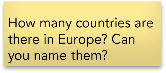 How many countries are there in Europe  Can you name them 