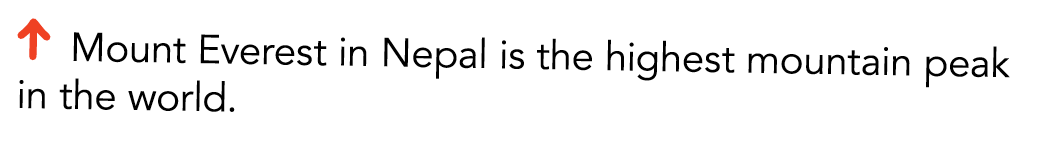   Mount Everest in Nepal is the highest mountain peak in the world  