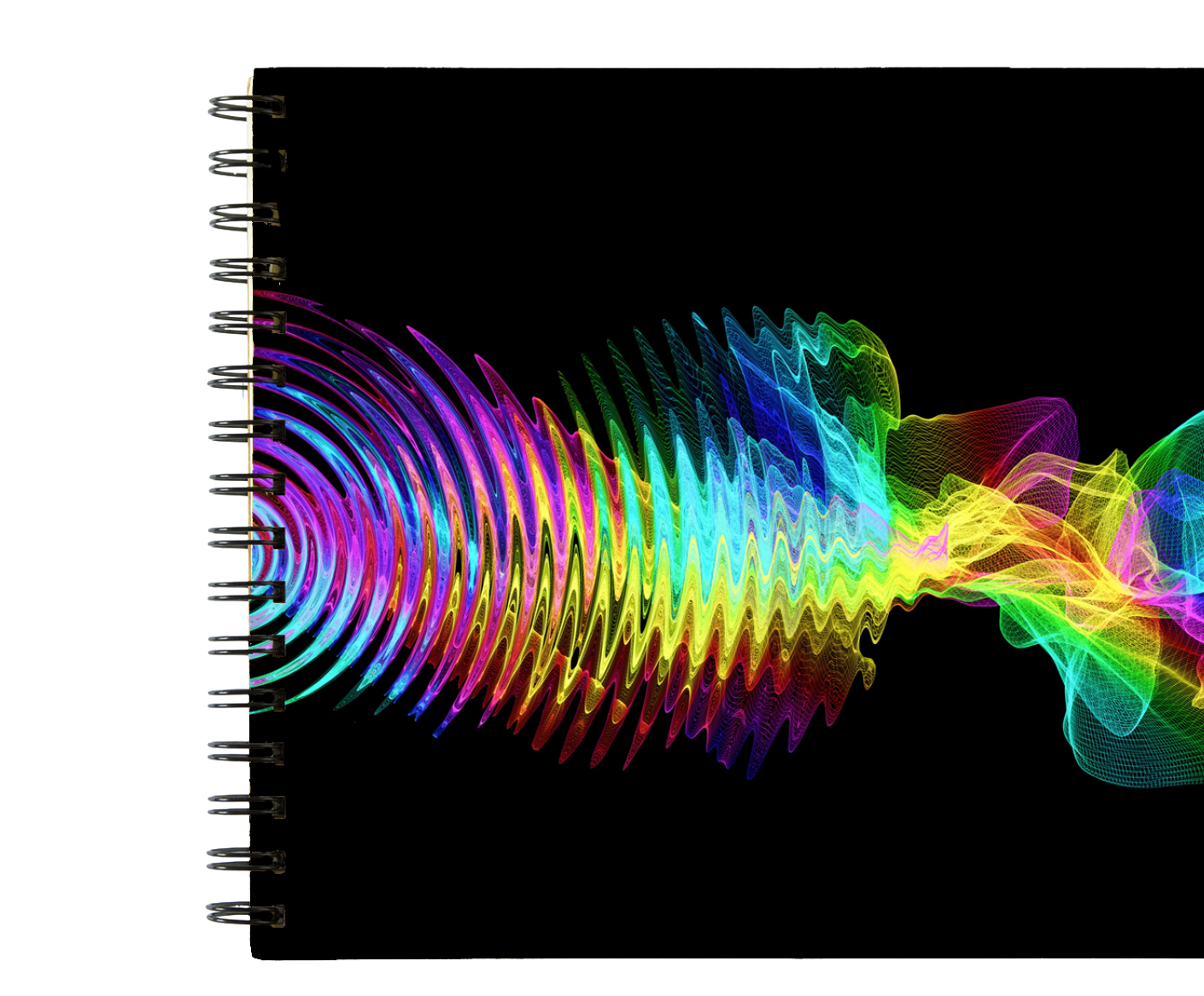 Recycled spiral notebook cover isolated on white background with clipping path