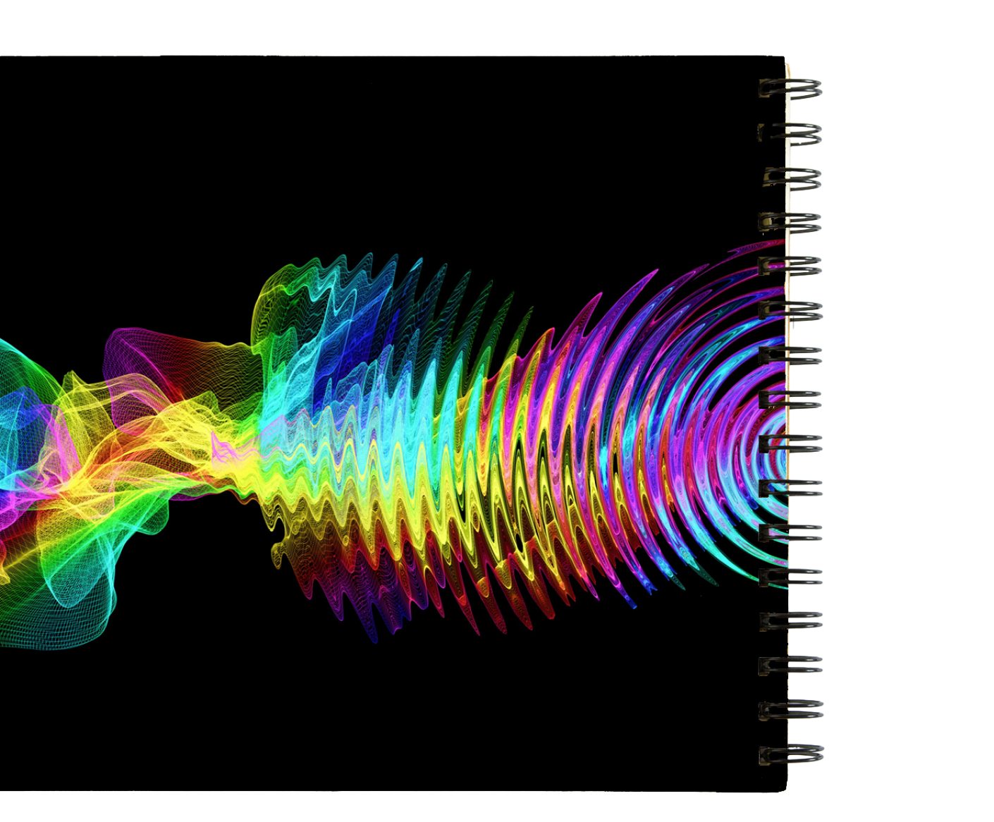 Recycled spiral notebook cover isolated on white background with clipping path